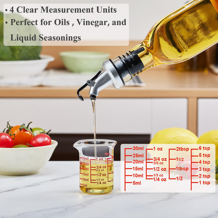 Glass Measuring Cups with V (2 Count (1 fl oz each))