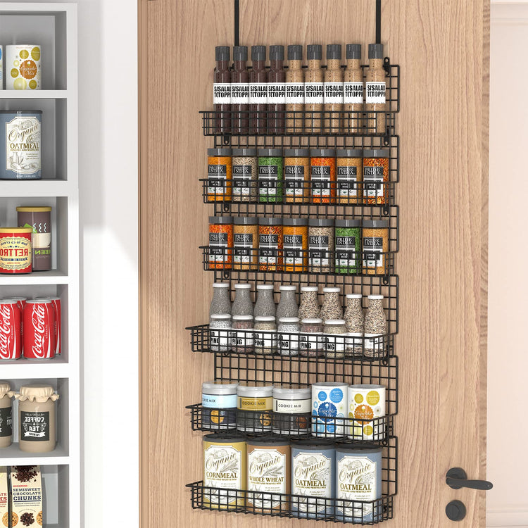 6 Tier Spice Rack Organizer with Door Hook