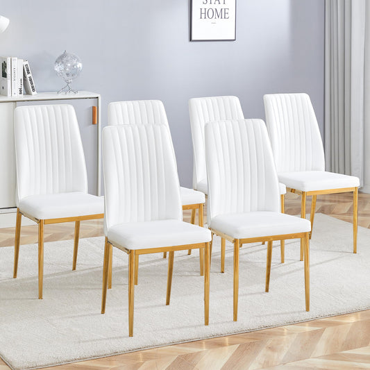 White Golden Dining Chairs Set
