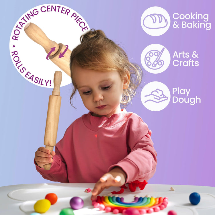 8 Inch Premium Kids Mini Rolling Pins (6 Count)