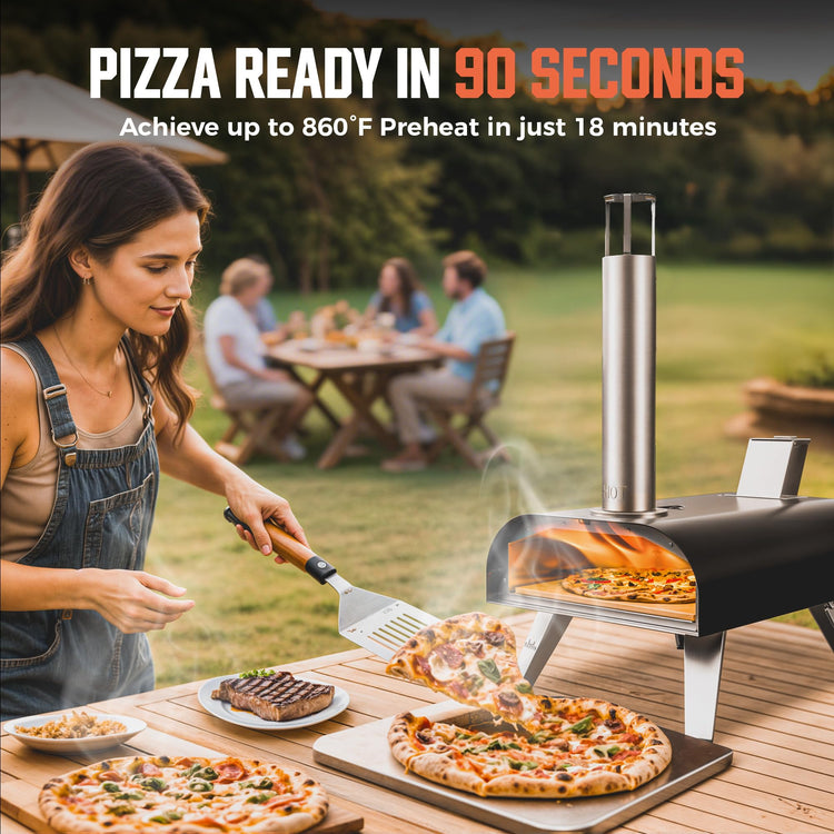 12" Multi Fuel Outdoor Pizza Oven Reach up to 1110℉