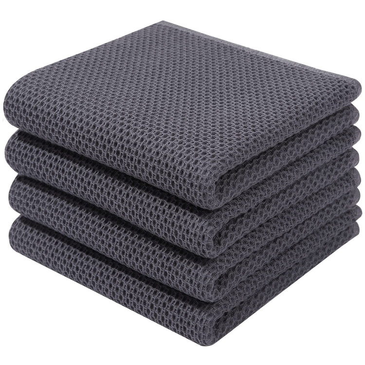 100% Cotton Waffle Weave Kitchen Dish Towels 4 (4 Count)