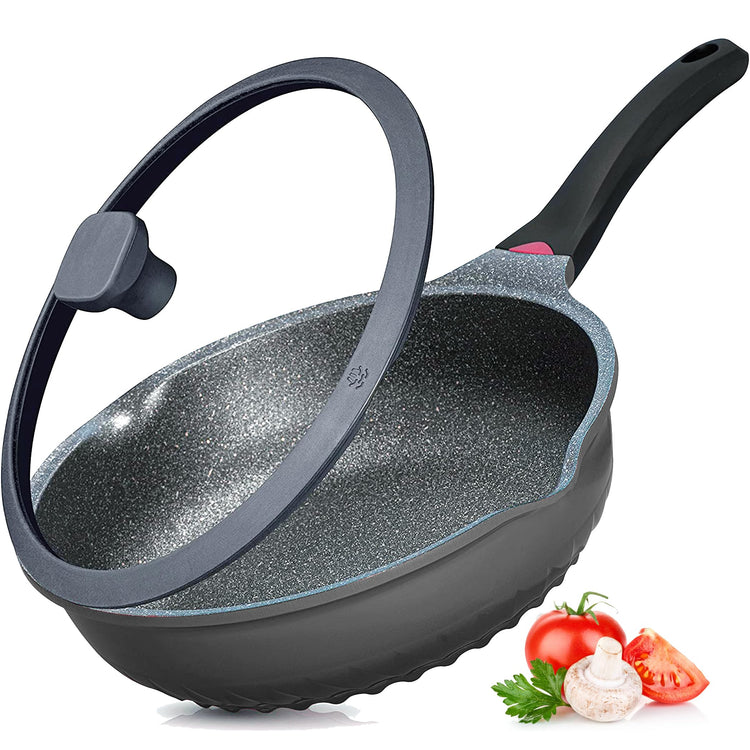 11 Inch 5QT Durable Deep Nonstick Skillet with Lid