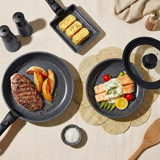 GiPP Ceramic Pots and Pans Set Non Stick, Nonstick Detachable Handle Cookware Sets, Healthy Non Toxic PFAS PFOA & PTFE Free, Dishwasher ＆Oven Safe, Induction Kitchen Pot and Pan, 17 Piece Gray