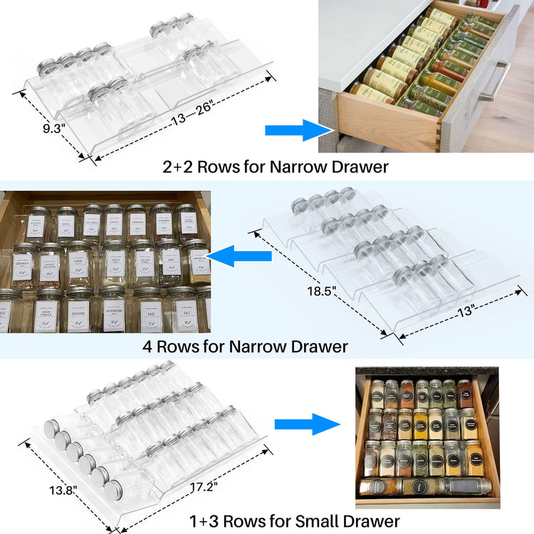 Spice Drawer Organizer (4 Count)