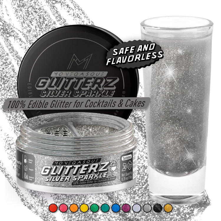 Silver Edible Glitter for Drinks & Cakes