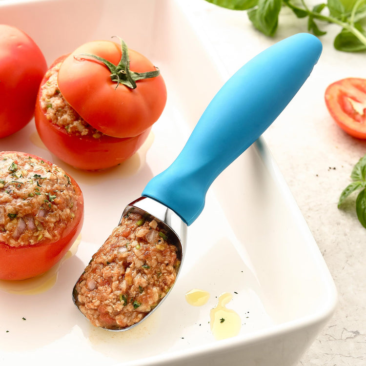 Heavy Duty Metal Ice Cream Scoop with Soft Grip Handle