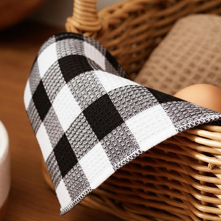 Waffle Weave Plaid Dish Cloths