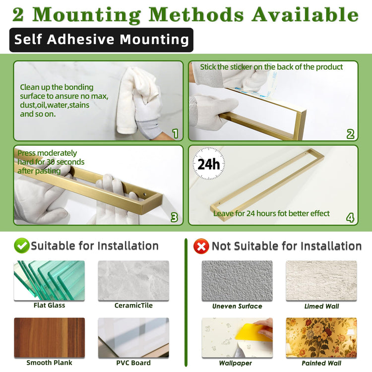 Hand Towel Holder Towel Bar for Bathroom Wall Mounted 8 Inch