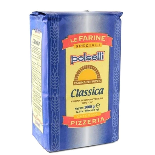 POLSELLI Classica, Type 00 Double Zero Flour, All Natural for Pizza, Bread, Pasta, and Baking, 1 kg (2.2 lbs) - Nestoria