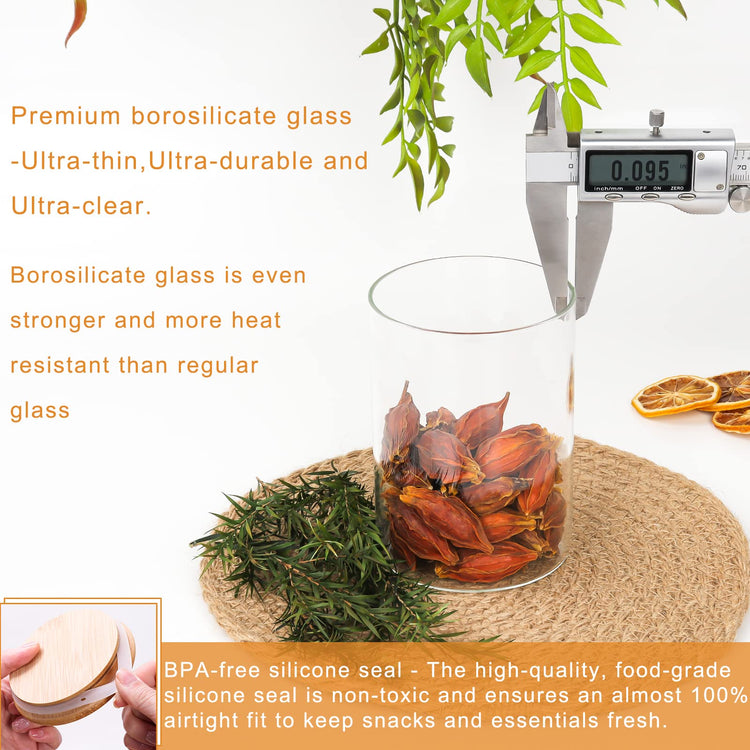 8 Pack 30 oz Glass Jars with Airtight Bamboo Lids for Kitchen (8 Count)