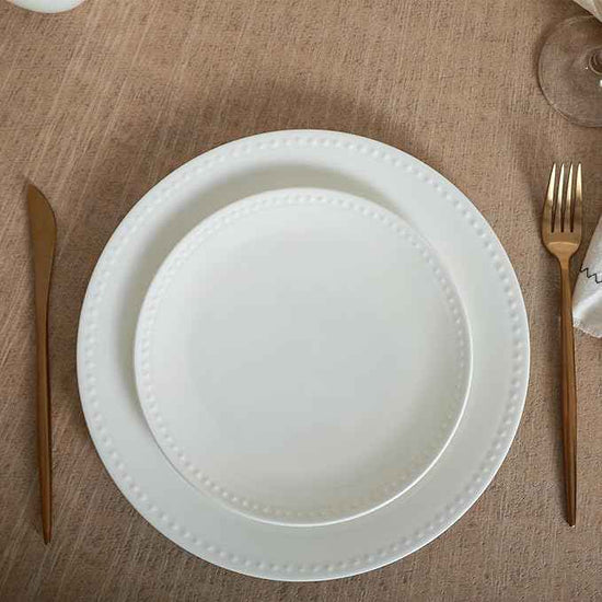 Stone Lain Ava Bone China Formal Dinnerware Set, 16-Piece Everyday Dish Service for 4 Includes Plates, Bowls, and Mugs | Chip + Scratch Resistant| White with Embossed Pinpoint Design