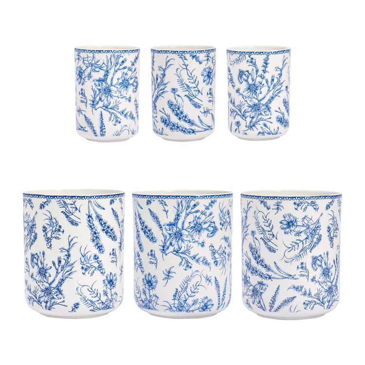 Blue Garden Toile De Jouy Ceramic Utensil Holder Set of 2 (2 Count)