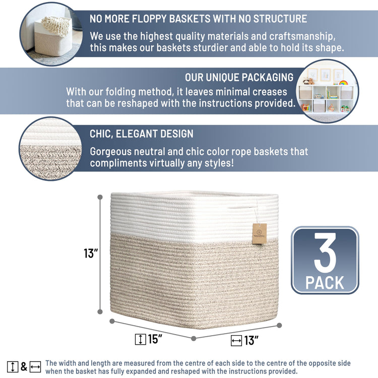 13x15x13 Kallax Storage Cubes Bins (3 Count)