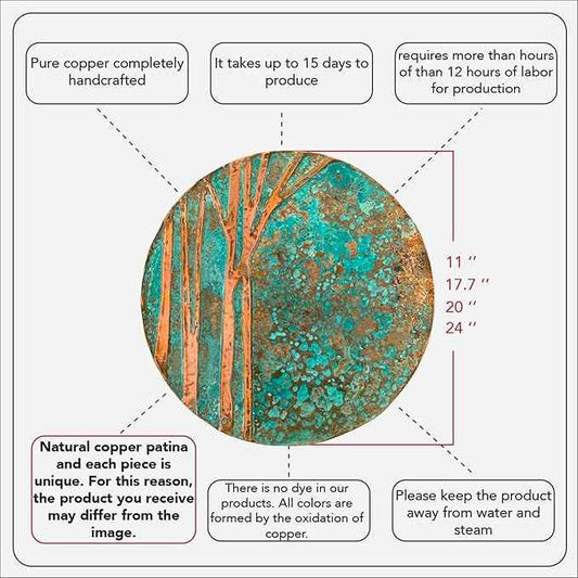 nooc art Handmade Copper Wall Art for Home, Living Room, Bedroom, Kitchen and Office Decor, Rustic Decorative Mural Art for Farmhouse Decor (Tree of Life, 11, Unframed)
