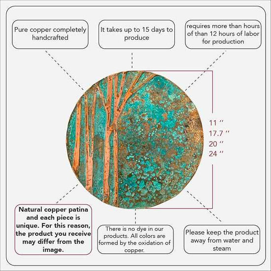 nooc art Handmade Copper Wall Art for Home, Living Room, Bedroom, Kitchen and Office Decor, Rustic Decorative Mural Art for Farmhouse Decor (Tree of Life, 17.7, Unframed)