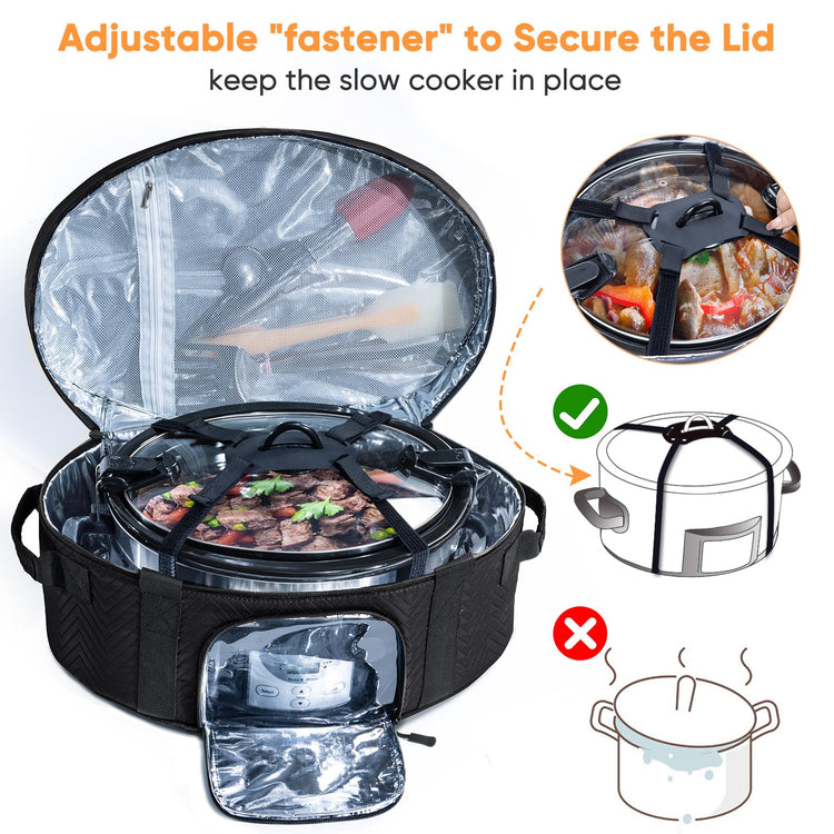 Insulated Slow Cooker Carrying Bag for 6