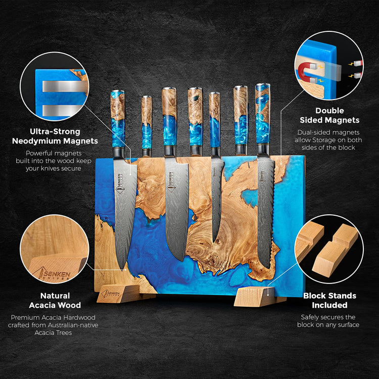 SENKEN "Tsunami" Extra Large Magnetic Knife Block (16 Count)