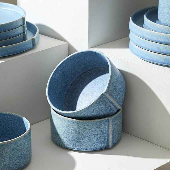 Stone Lain Bao 4-Piece Bowl Set Stoneware, Blue