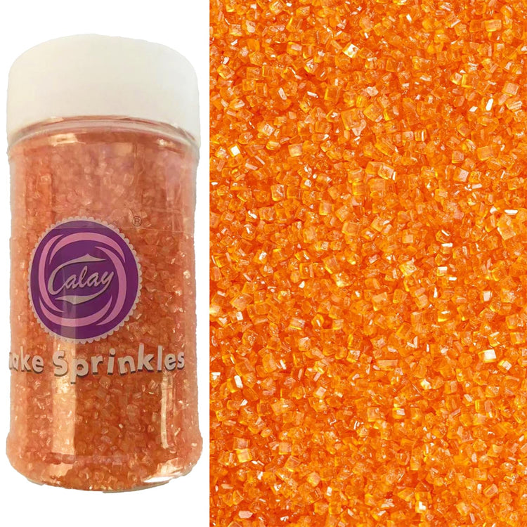 Orange Sanding Sugar for Baking Edible Sparkling Sugar Sprinkles Coarse Sugar Crystals for Baking Topping Cake Cookie Cupcake Topper Ice Cream Decoration Supplies 3.2 OZ