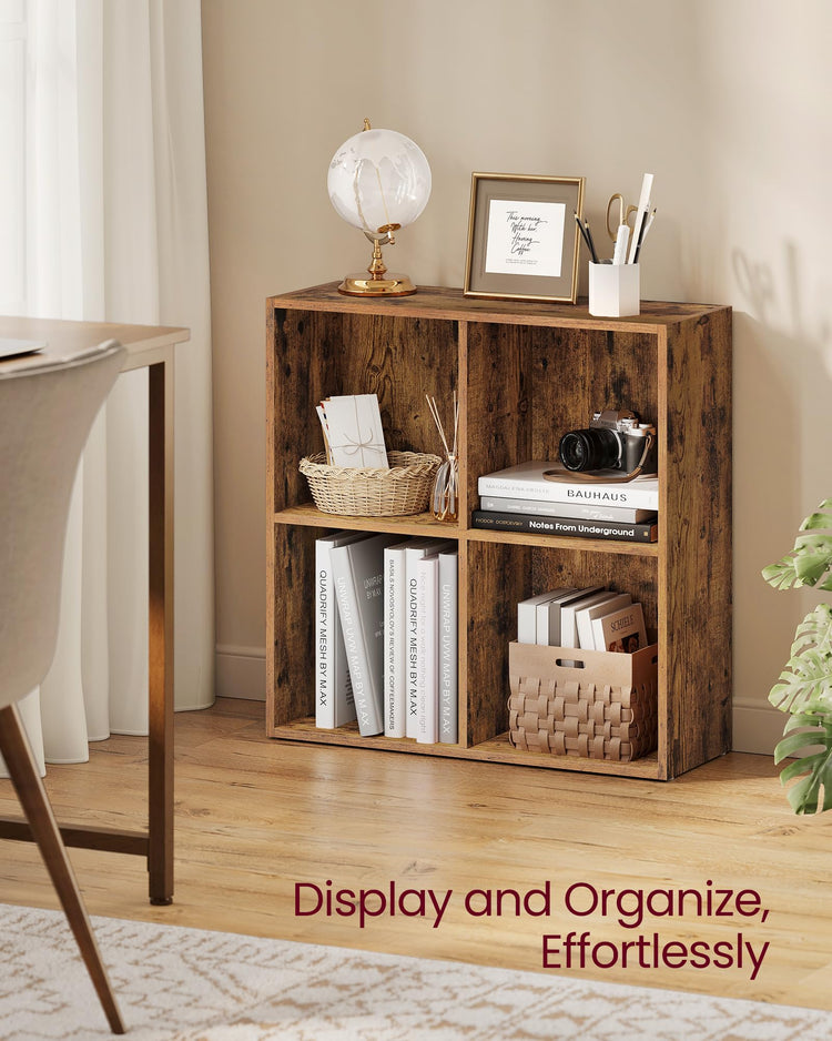 Bookcase Cube Shelf with 4 Compartments