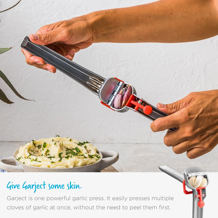 Garject Garlic Press with Peel Ejector & Scraper