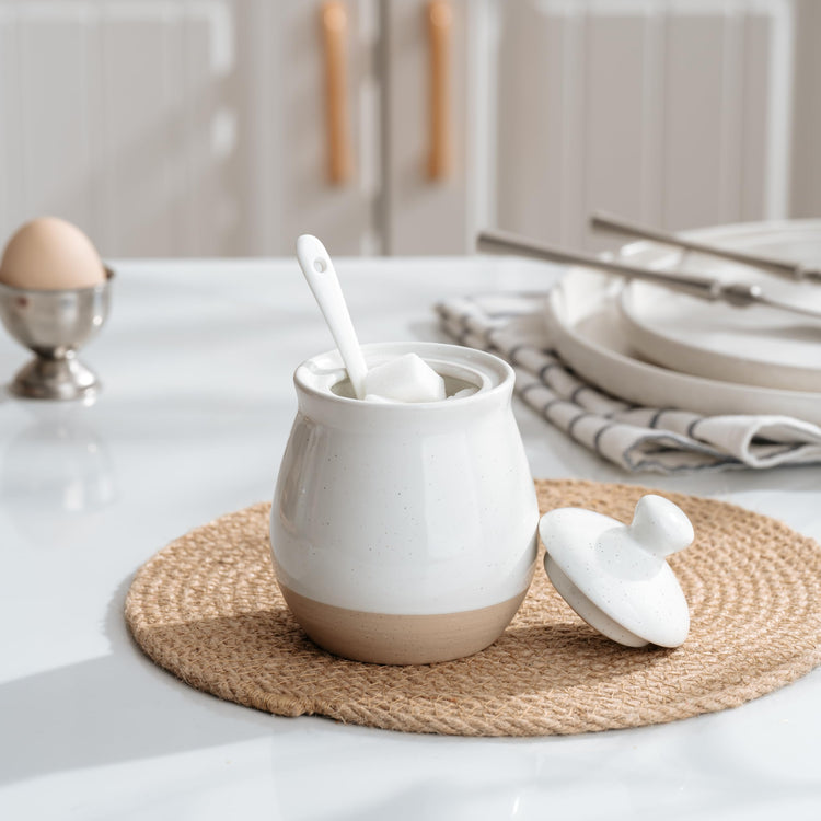 10oz Sugar Bowl with Lid and Spoon