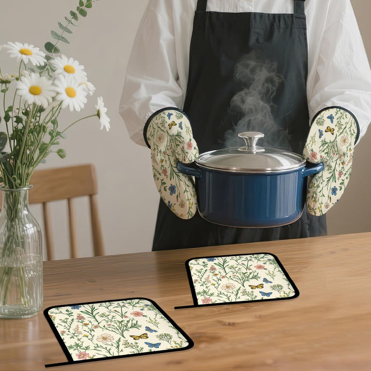 Wildflowers Oven Mitts and Pot Holders (4 Count)