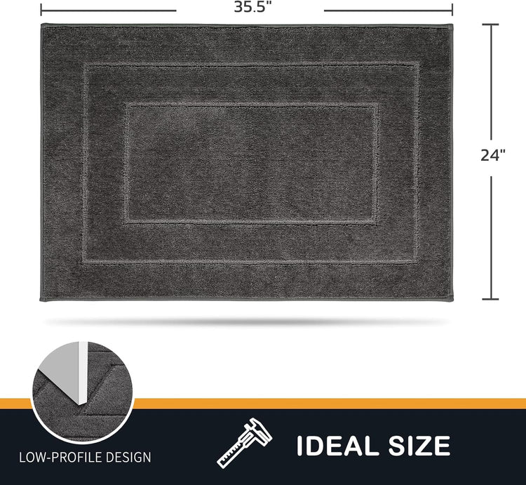 PURRUGS Dirt Trapping Door Mat 24" x 35.5", Non-Slip/Skid Machine Washable Entryway Rug, Dog Doormat, Super Absorbent Welcome Mat for Muddy Wet Shoes and Paws, Grey