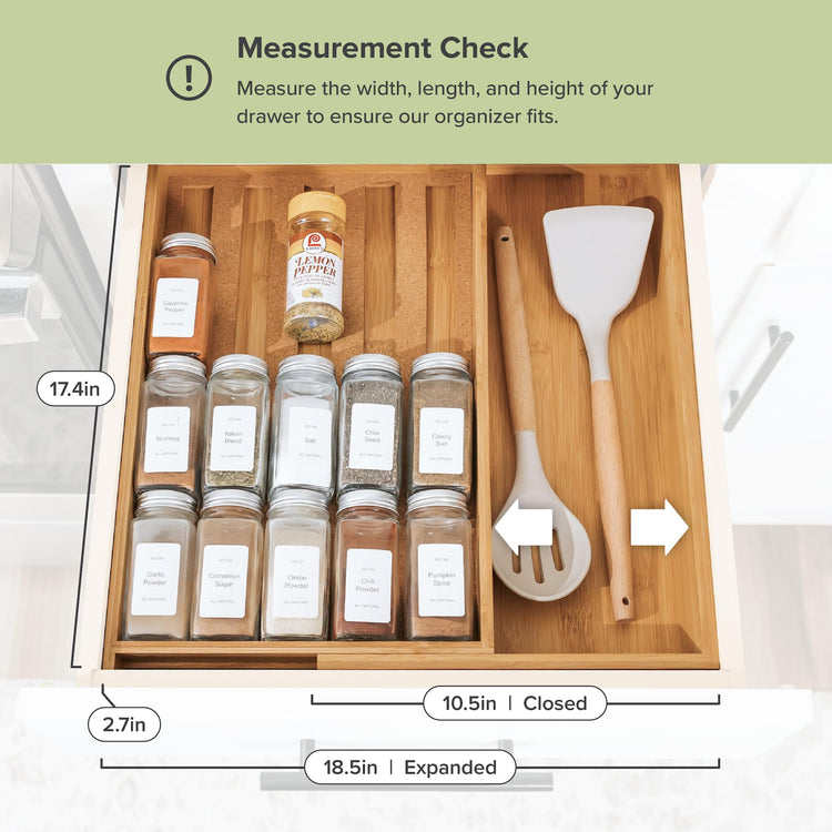 Expandable Spice Drawer Organizer