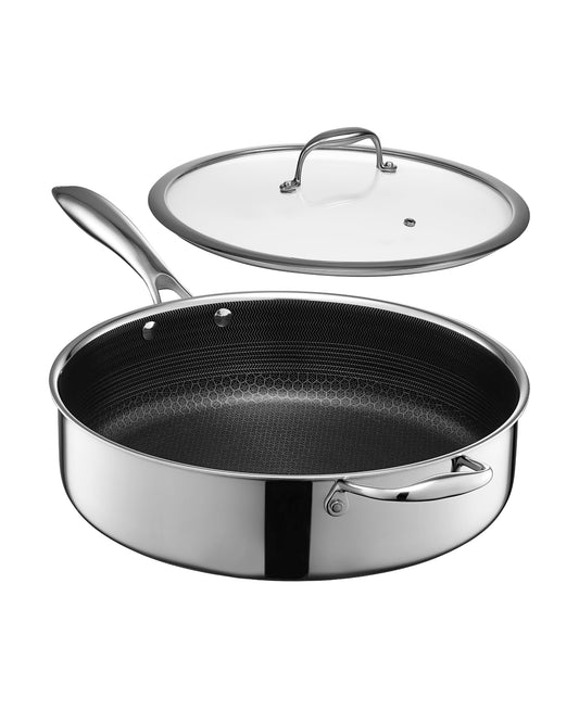5.5 Qt Hybrid Nonstick Deep Sauté Frying Pan & Lid