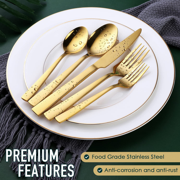 Gold Silverware Set (30 Count)