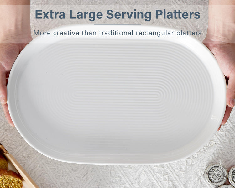 16 Inch Ceramic Serving Plates for Entertaining (2 Count)