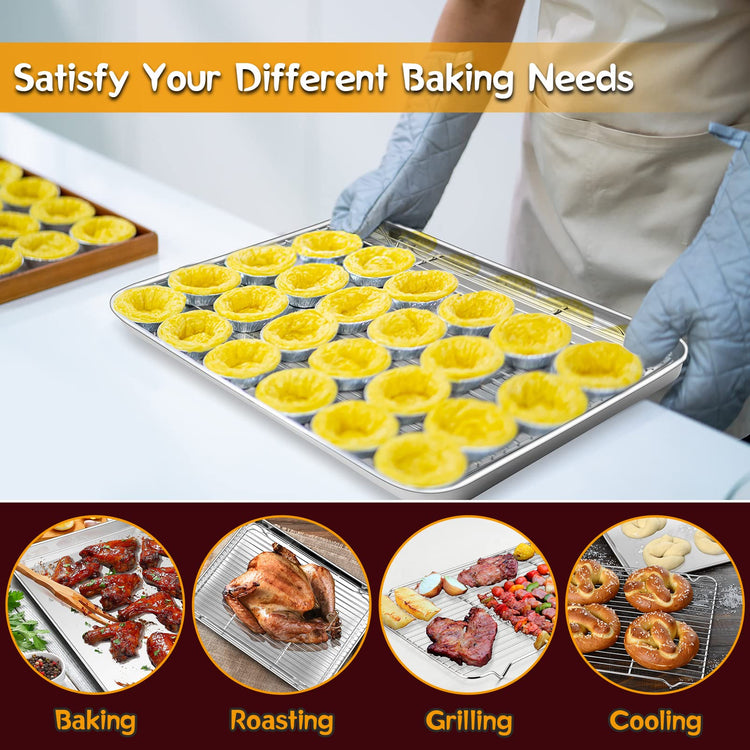 17.5 Inch Baking Sheet with Rack Set