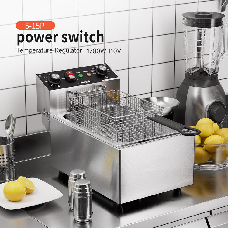 Electric Deep fryer Single Tank Deep Fryer with Basket Capacity 10L