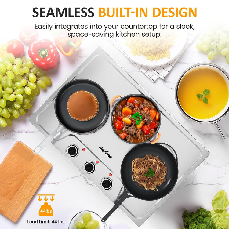 1800W Triple Burner Portable Electric Ceramic Stove