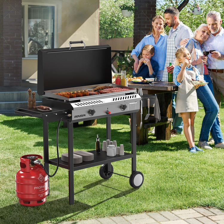 2 Burner Outdoor Propane Gas Stove with Griddle