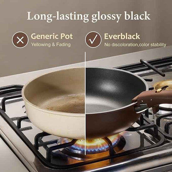 CAROTE 21pcs Pots and Pans Set, Nonstick Cookware Set Detachable Handle, Induction Kitchen Cookware Sets Non Stick with Removable Handle, RV Cookware Set, Oven Safe, Brown