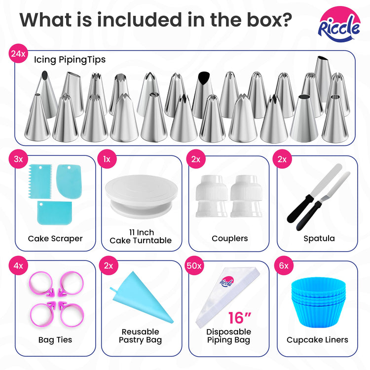 94 pcs Cake Decorating Kit with Cake Turntable (94 Count)
