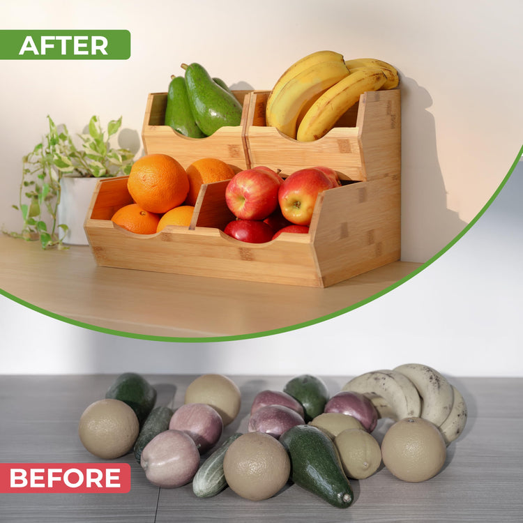 Bamboo Pantry Storage Bins (3 Count)