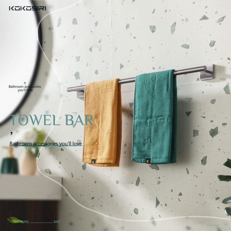 Towel Holder Bathroom Accessories Towel Bar for Bath Kitchen Necklace Holder 24 Inch Brushed Nickel Stainless Steel B4005BR