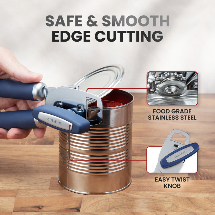 Heavy Duty Stainless Steel Can Opener Manual with Bottle Opener