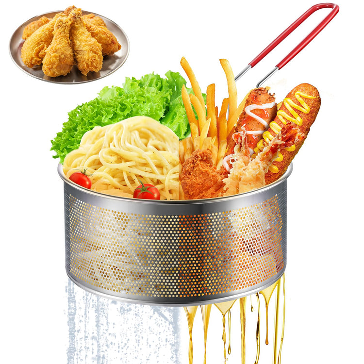 7 inch Deep Fryer Basket 304 Stainless Steel for Frying French Fries