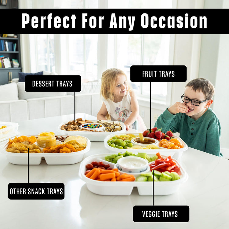 Jumbo Divided Serving Tray with Lid