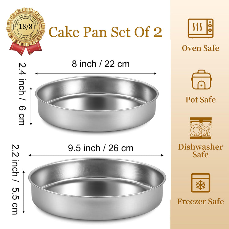 8 9.5 Inch Round Cake Pan Set (2 Count)
