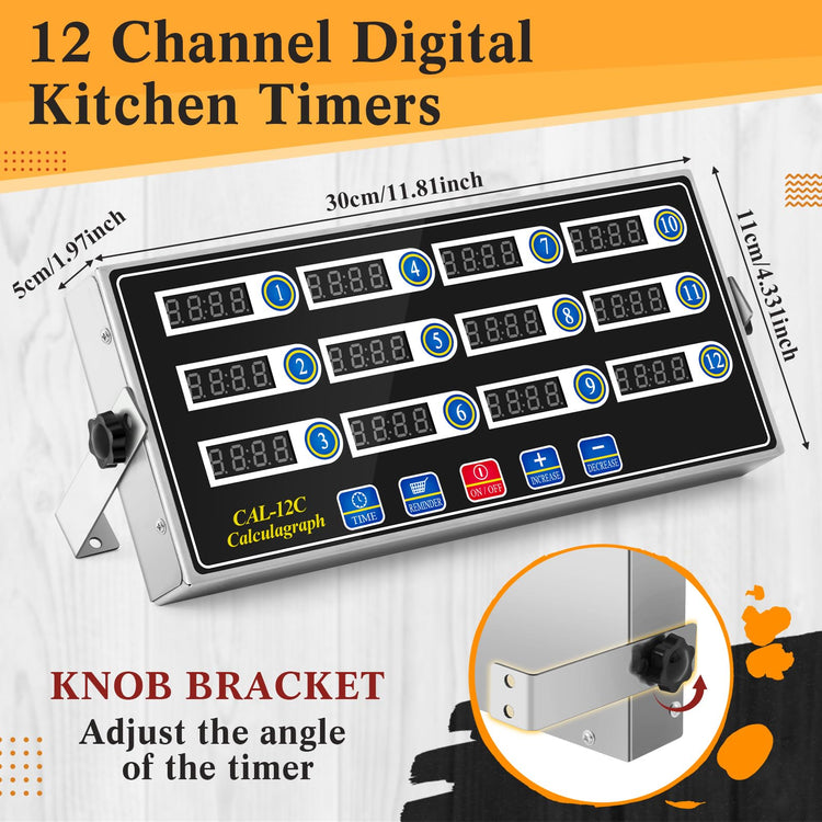 2 Pack 12 Channel Kitchen Timers for Cooking (2 Count)