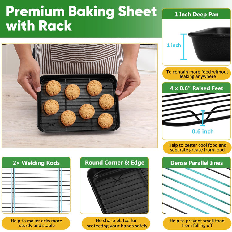 Nonstick Baking Oven Pan with Rack for Cookie