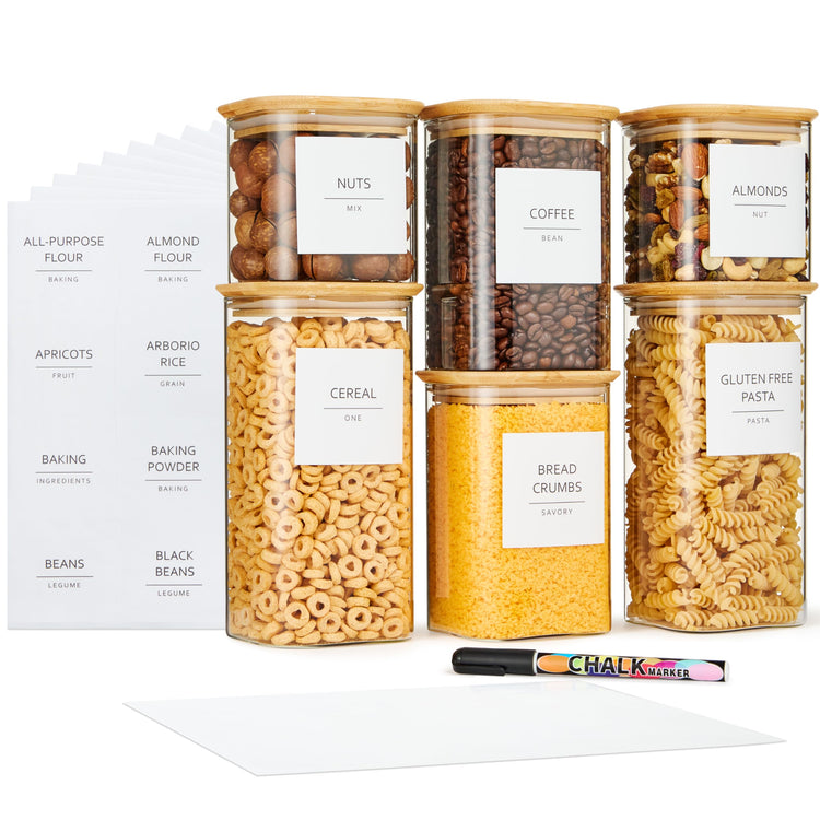 Square Glass Food Storage Containers (6 Count)