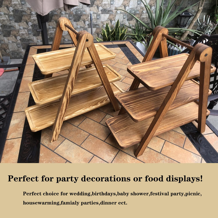 Wooden 3 Tier Serving Tray