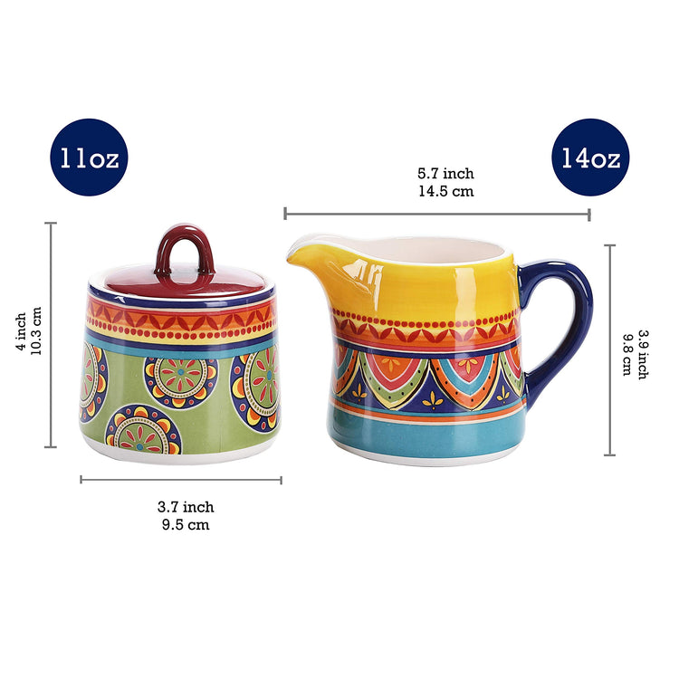 Tunisian Ceramic Sugar and Creamer Set